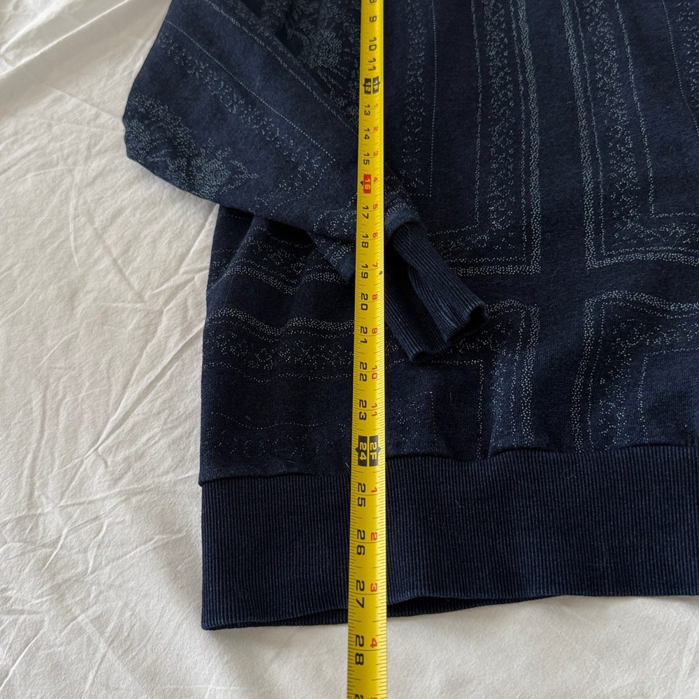 Club Monaco Sweat Shirt Blue Patterned Crewneck Mens Size Small - Picture 3 of 5